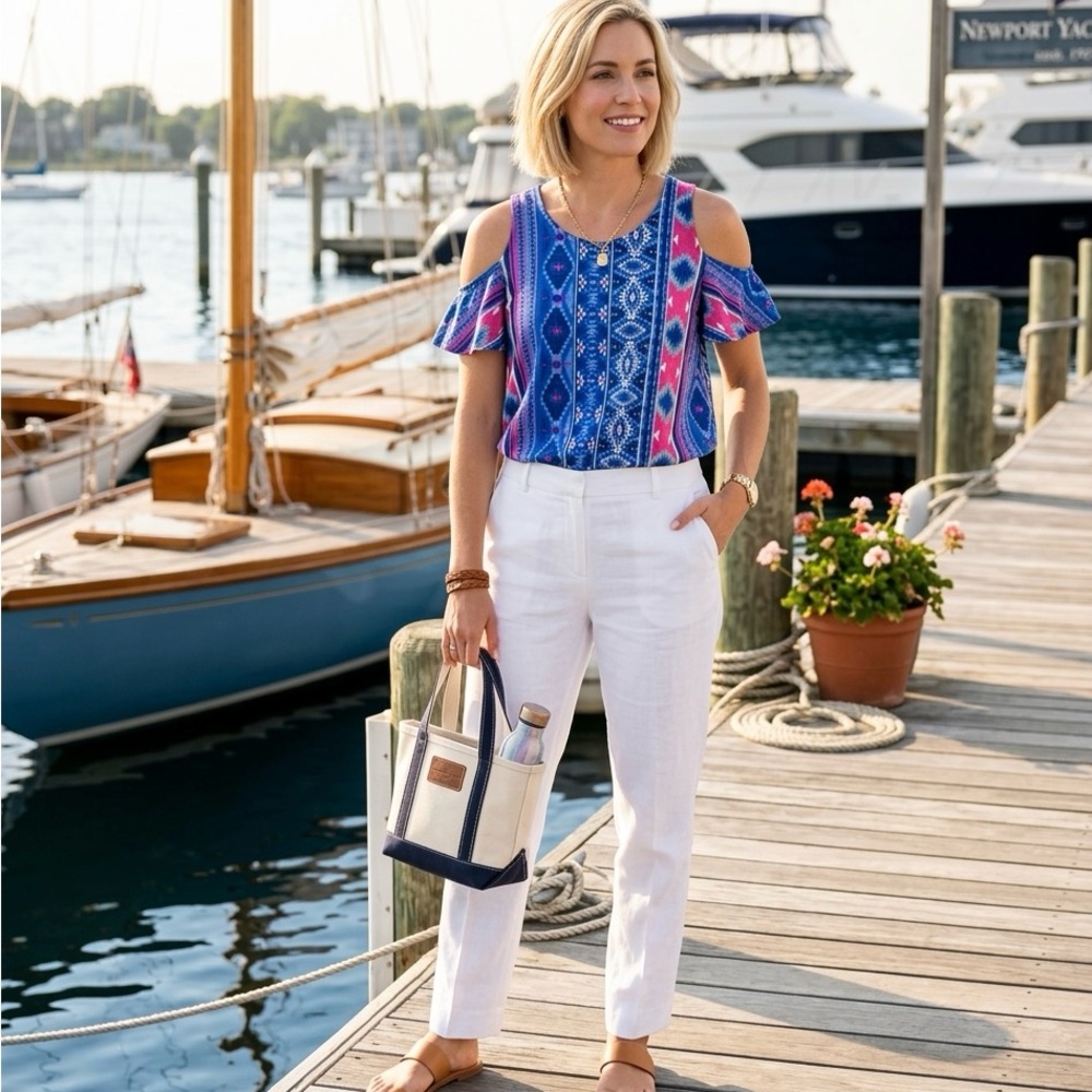 Open Shoulder Top Vibrant- Spring Top, Summer, Lilly Pulitzer Like!